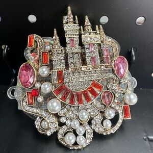 ✨ Crystal Castle Phone Clip | Pearl Rhinestone | Handmade | Exact Item Shown